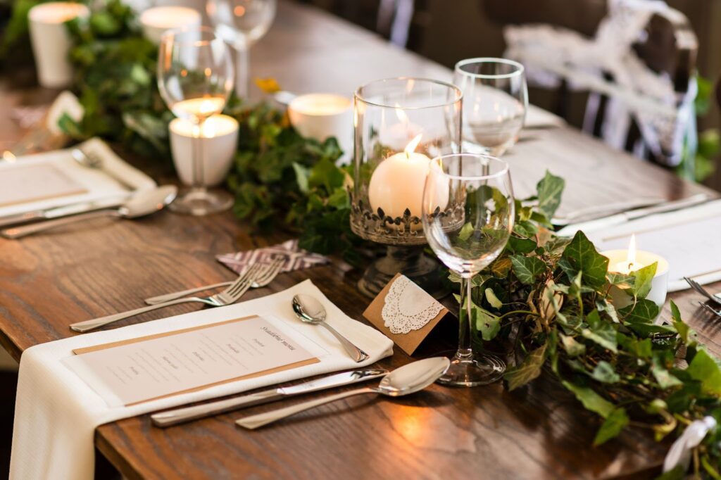 Wedding table set up