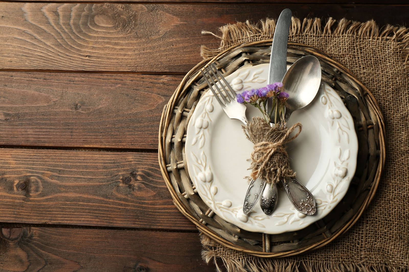 flower silverware plate